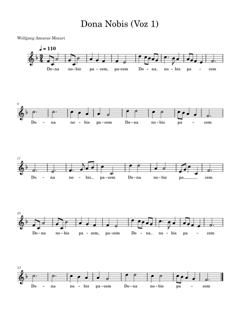Dona nobis pacem – Wolfgang Amadeus Mozart (Voice 1)