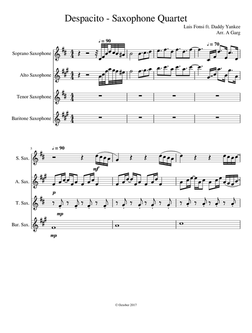 Despacito Sax Quartet