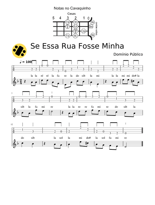 Se Essa Rua Fosse Minha - Partitura e Tablatura