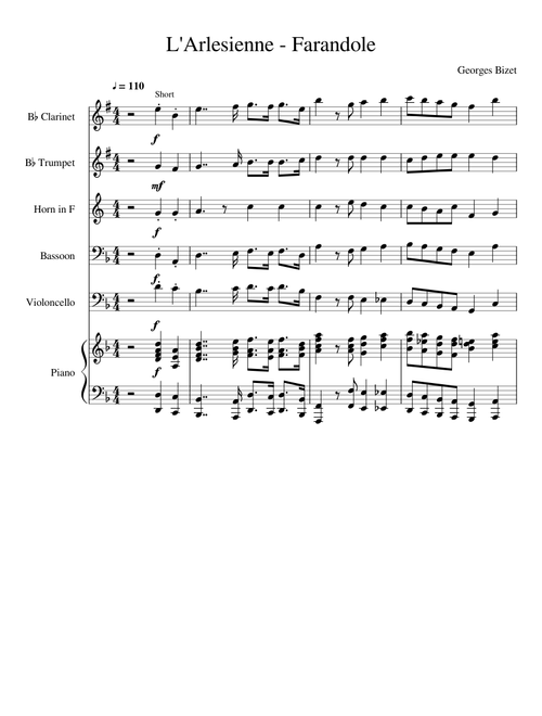 L'Arlesienne Farandole Bizet