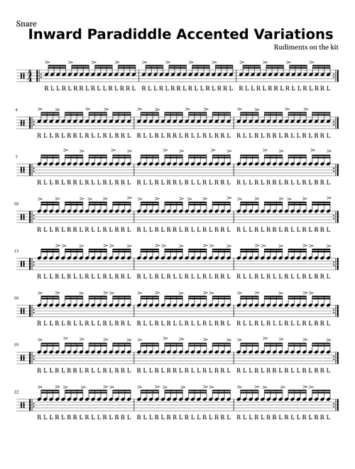Inward Paradiddles Accents