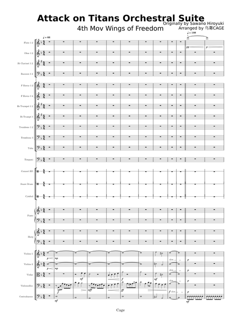 Attack On Titan OSTs – Misc Cartoons Attack On Titan Orchestral Suite 4th Movement - Wings of Freedom