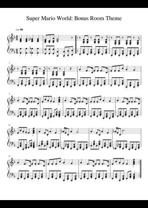 Super Mario World - Bonus Room Theme – Koji Kondo Sheet Music for Piano ...