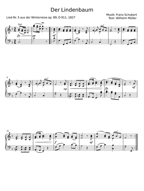 Der Lindenbaum - Franz Schubert