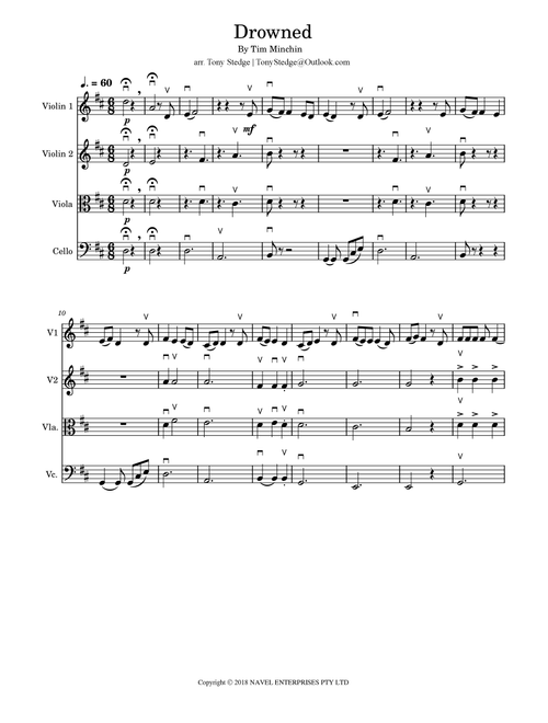 Drowned (Arr. Tony Stedge) - Tim Minchin (String Quartet)