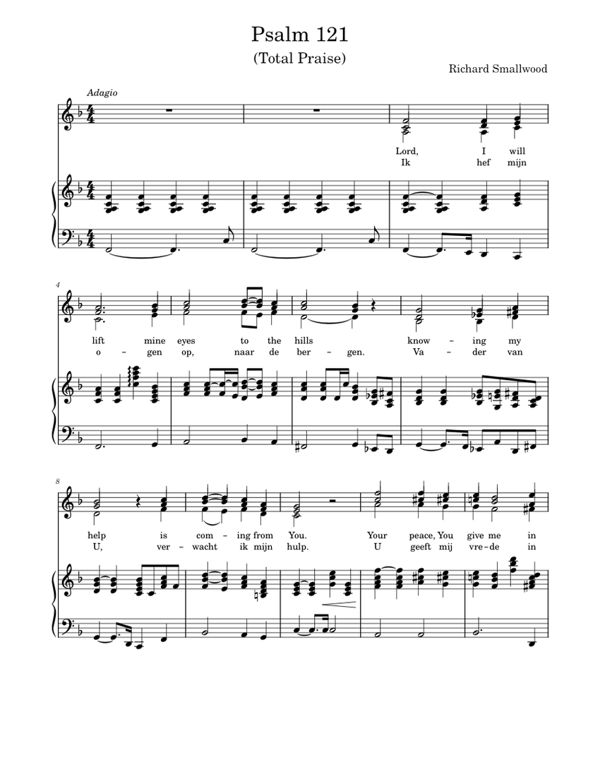Psalm 121 (Total Praise) - Richard Smallwood Sheet Music for Piano
