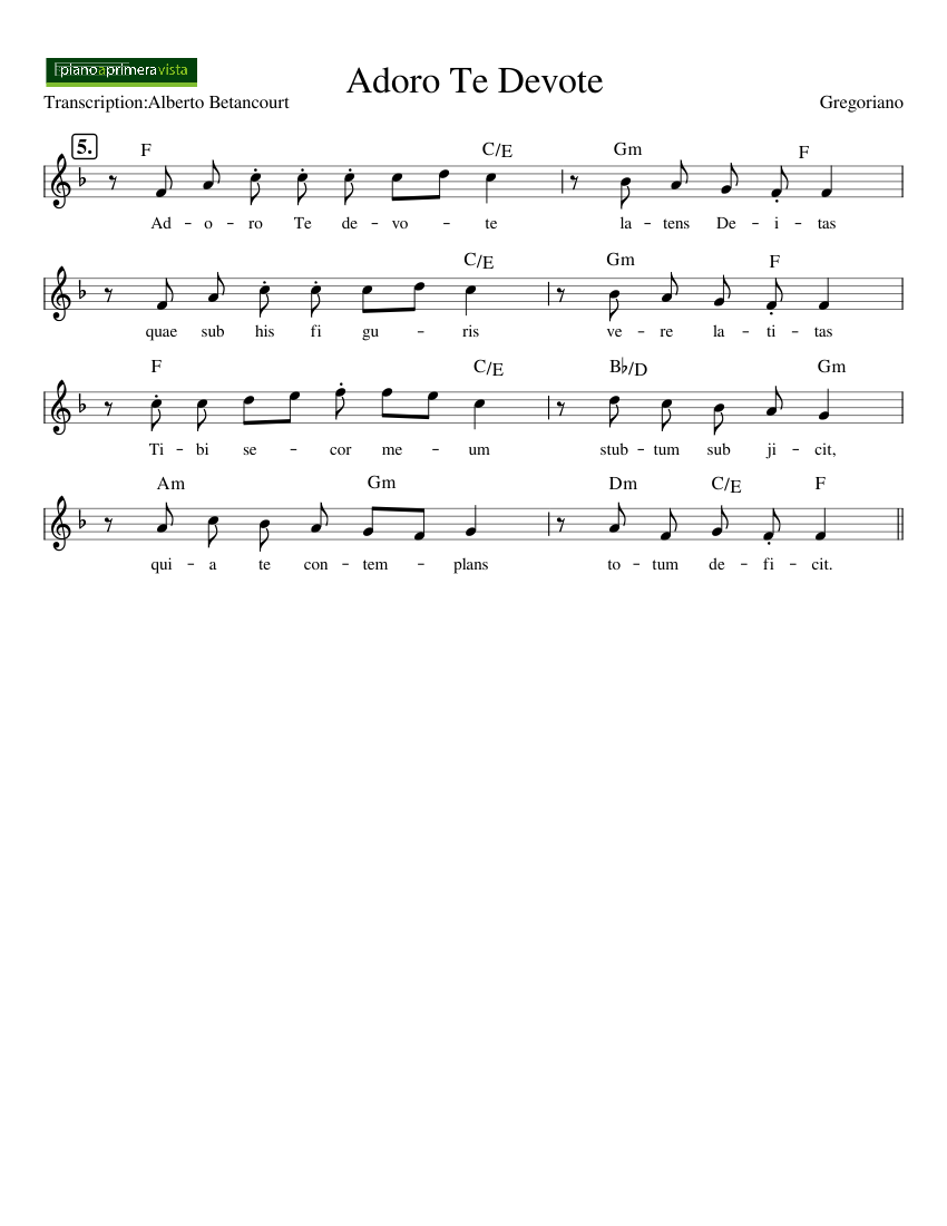Adoro_Te_Devote Sheet music for Vocals (Solo)