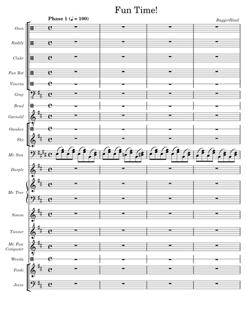 "Fun Time!" – Incredibox Sprunki Mix (Sheet music)