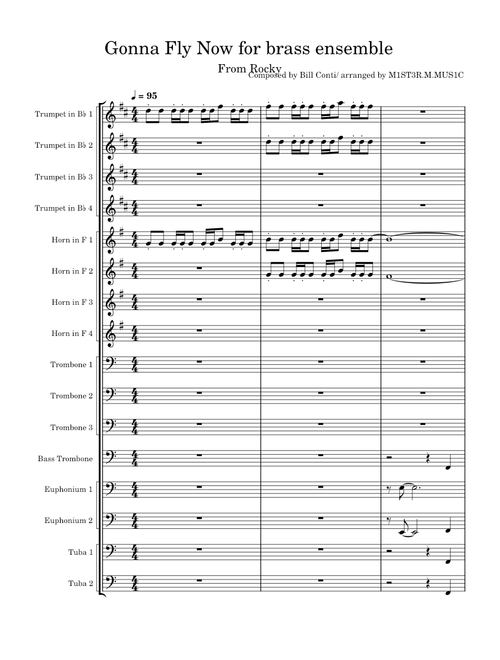 Gonna Fly Now for brass ensemble
