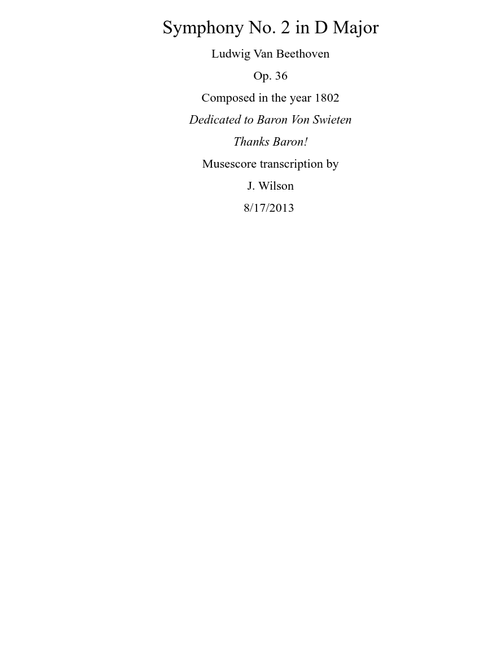 Beethoven Symphony #2 first movement
