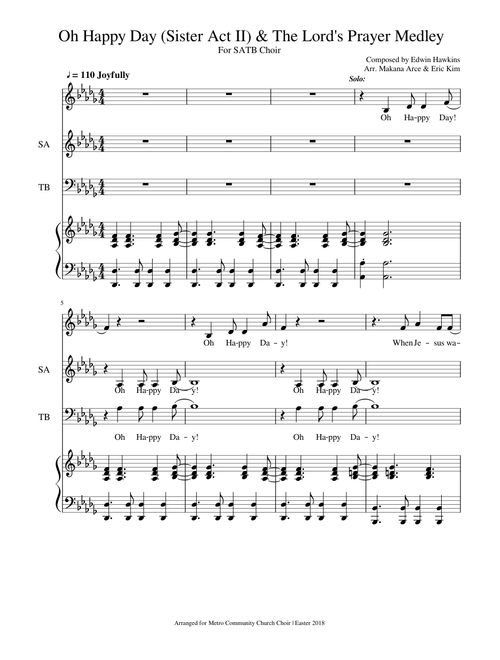 Oh Happy Day / The Lord's Prayer Medley Easter 2018