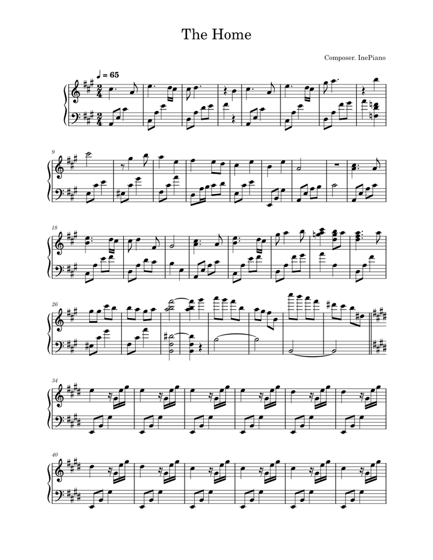 the home Sheet music for Piano (Solo) Easy | Musescore.com