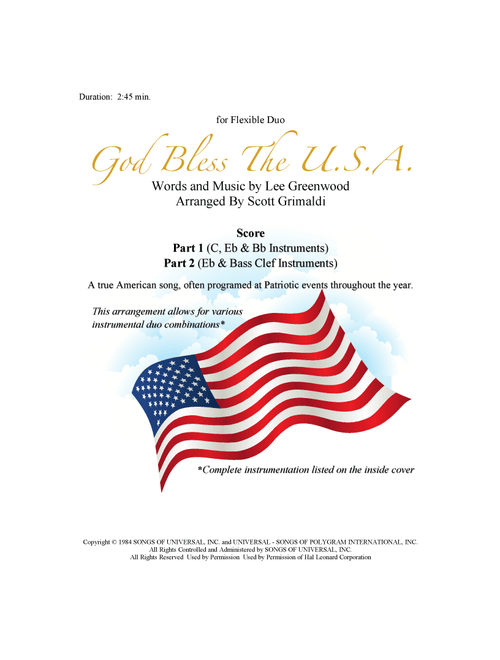 God Bless The U.S.A. (Arr. Scott Grimaldi) - Lee Greenwood (Large Ensemble)