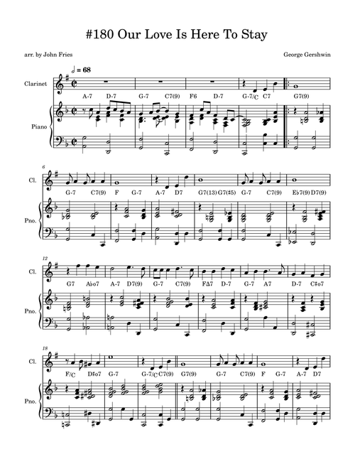 Our Love Is Here To Stay (Arr. John Fries) - Jonathan Simon (Clarinet and Piano)