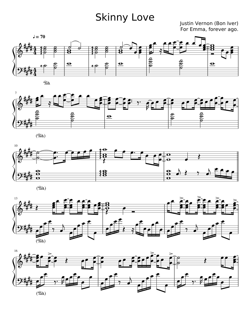 rodar primer ministro sustracción Skinny Love - Bon Iver Sheet music for Piano (Solo) | Musescore.com rodar primer ministro sustracción Skinny Love - Bon Iver Sheet music for Piano (Solo) | Musescore.com