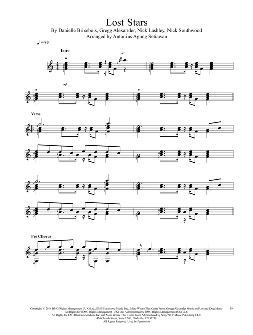 Lost Stars (Arr. Antonius Agung Setiawan) - Maroon 5 (Solo Guitar)