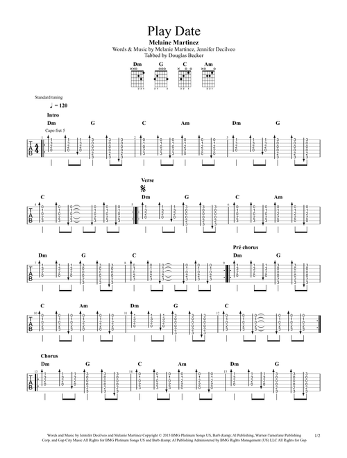 Play Date (Arr. Douglas Becker) - Melanie Martinez (Guitar Tab)