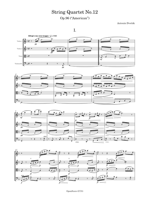 String Quartet No.12, Op.96 (“American”) – Antonín Dvořák