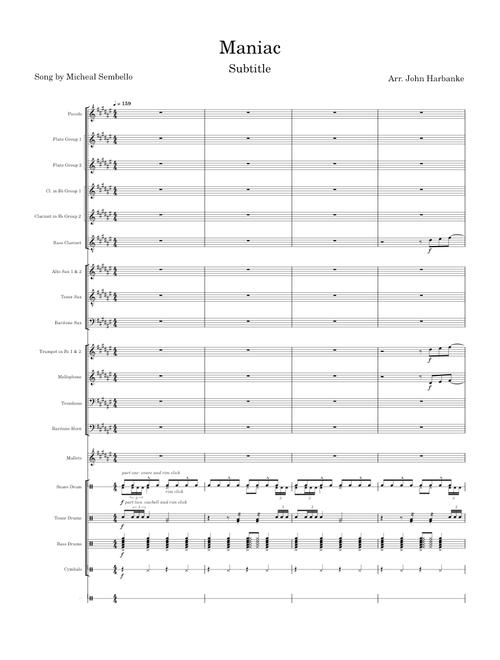 “Maniac” - Michael Sembello - Marching Band Stand Tune