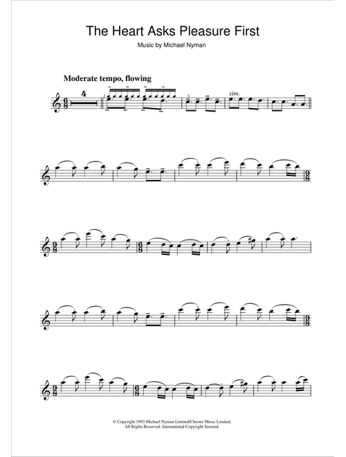 The Heart Asks Pleasure First: The Promise/The Sacrifice (from The Piano) - Michael Nyman (Flute Solo)