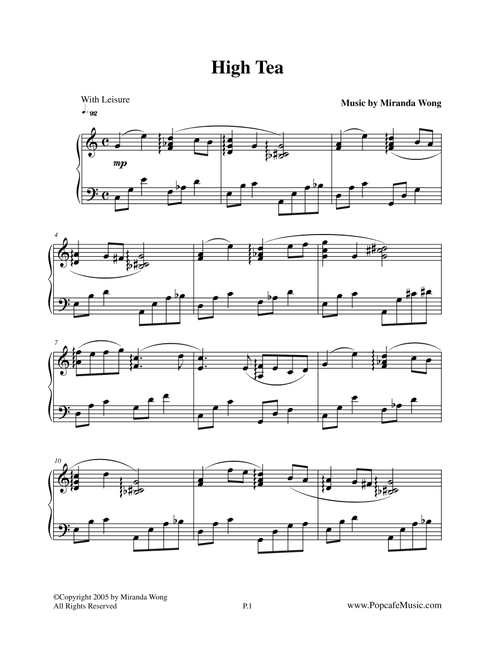 High Tea - Popular Jazz Piano No.3 - Miranda Wong (Piano Solo)