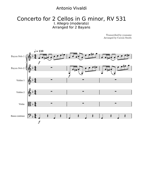 Concerto For 2 Cellos In G Minor, RV 531 – Antonio Vivaldi