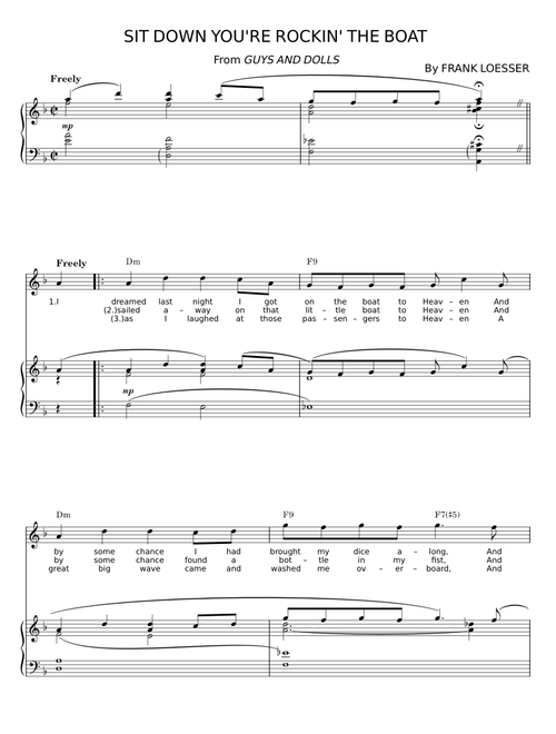 Sit Down You're Rockin' The Boat - Frank Loesser