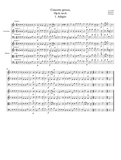 Concerto grosso, Op.6, no.6 (original) (Arr. Gil Garty) - Arcangelo Corelli (Orchestra)