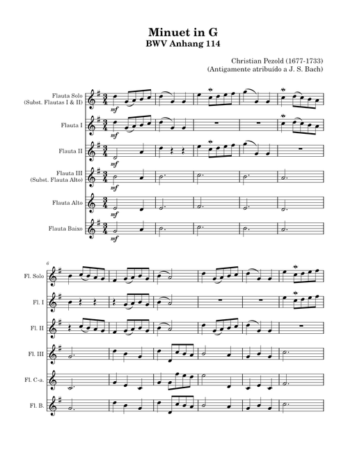 Minuet in G major, BWV Anh.114 — Christian Pezold
