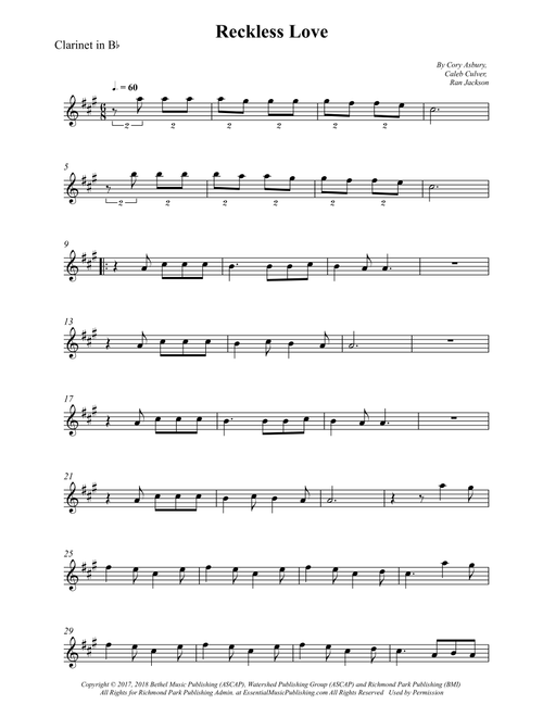 Reckless Love (Arr. Wesley S. SIlva) - Cory Asbury, Caleb Culver, Ran Jackson (Clarinet Solo)
