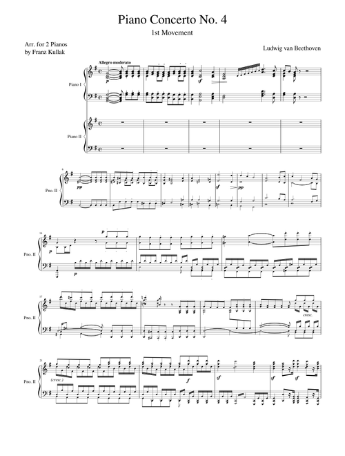 Beethoven Piano Concerto No. 4, 1st Movement (Arr. for 2 pianos)