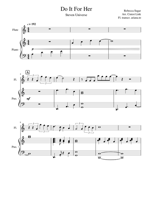 Do It For Her (Steven Universe) for flute and piano
