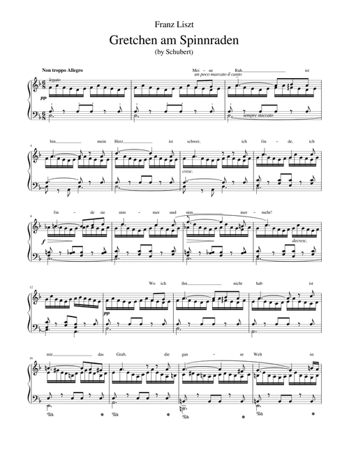 Schubert/Liszt : Gretchen am Spinnrade