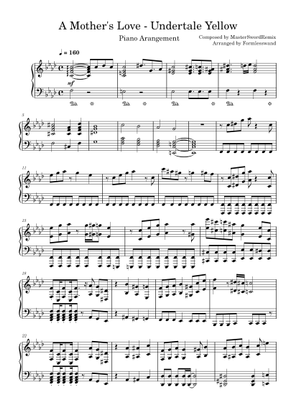 Undertale Yellow OST: 120 - A Mother's Love – MasterSwordRemix Sheet ...