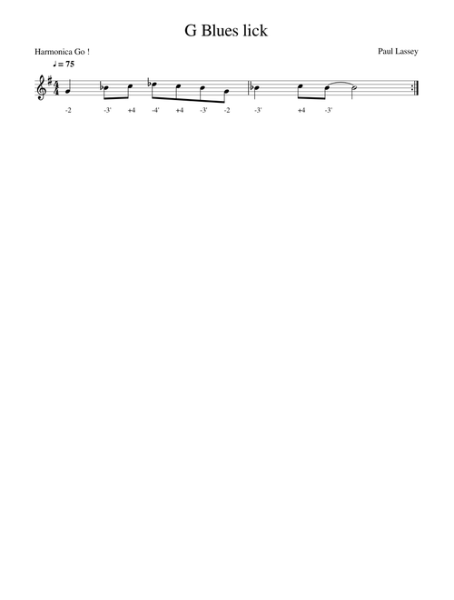 G Blues lick - Harmonica C