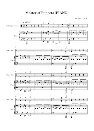 Master of Puppets: Metallica Sheet Music for Piano (Rock band