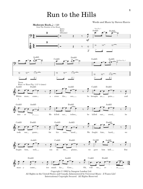 Run To The Hills - Iron Maiden (School of Rock - Bass Guitar)