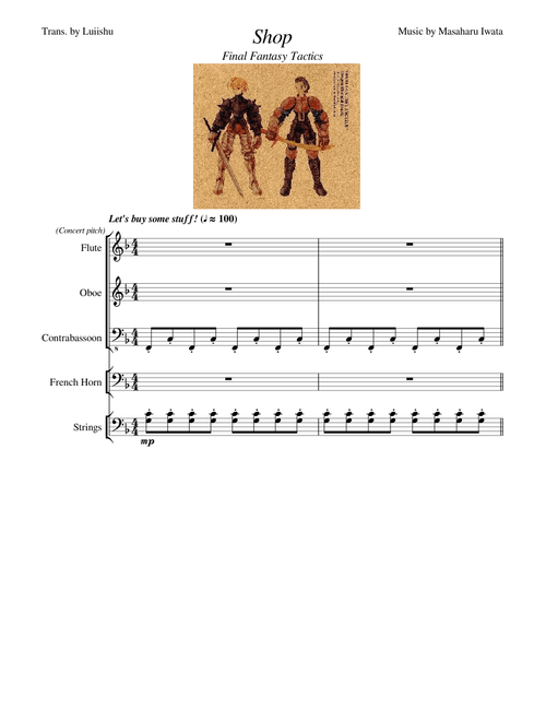 Final Fantasy Tactics (Hitoshi Sakimoto & Masaharu Iwata) sheet