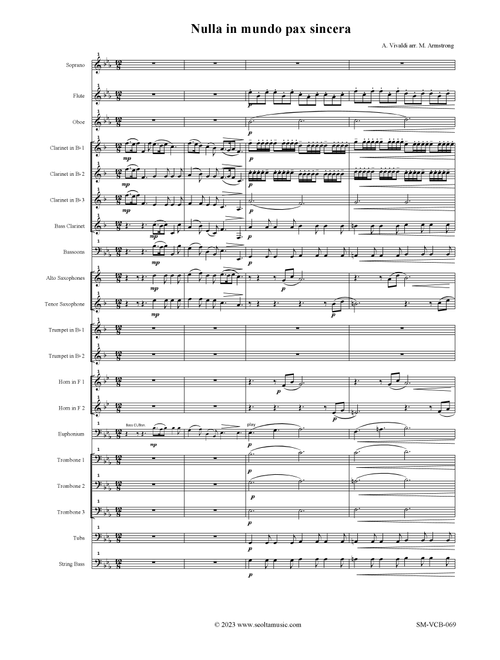 Nulla in mundo pax sincera (Arr. Mark Armstrong) - Antonio Vivaldi (Concert Band)