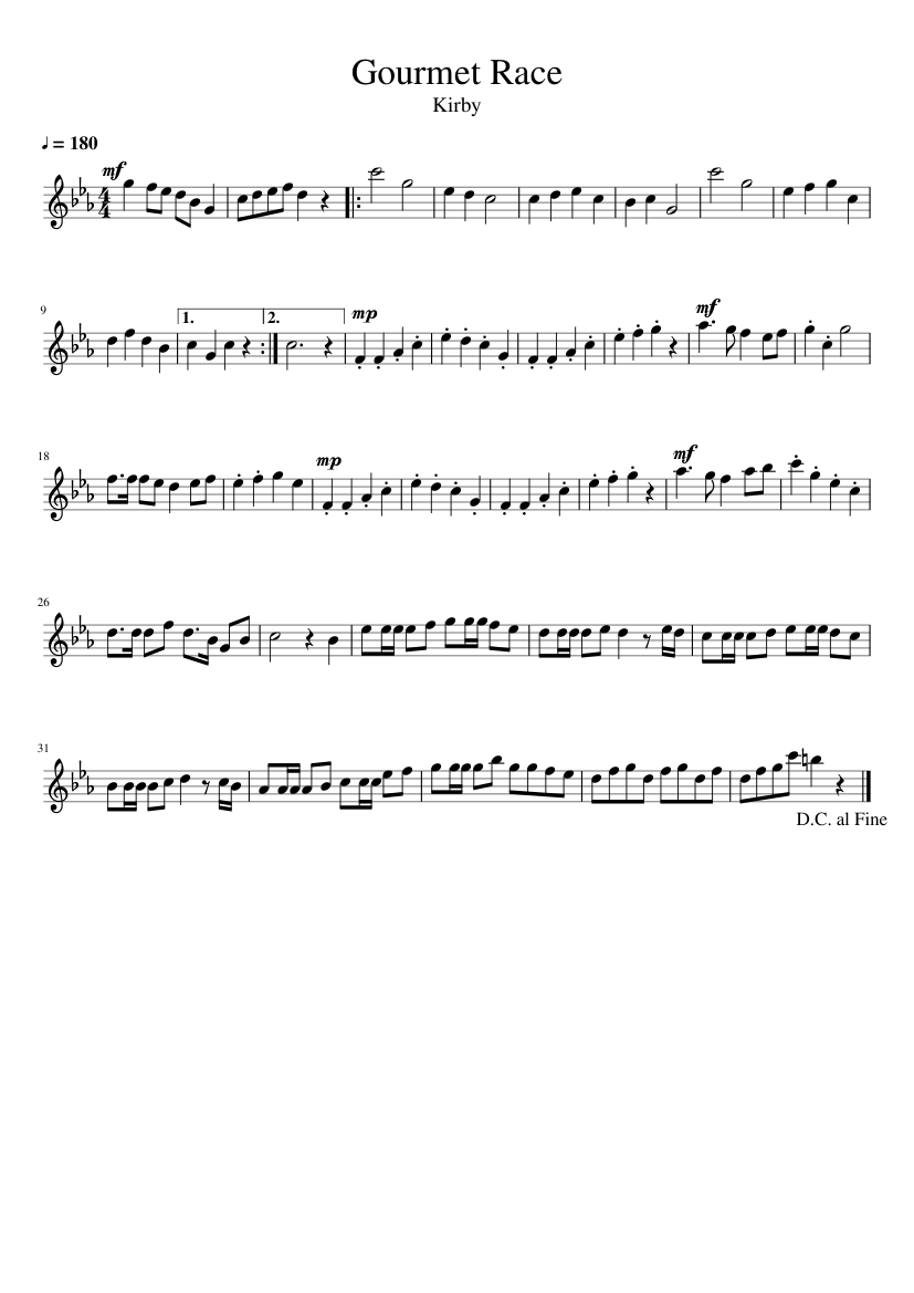 Gourmet Race Sheet music for Violin (Solo) 