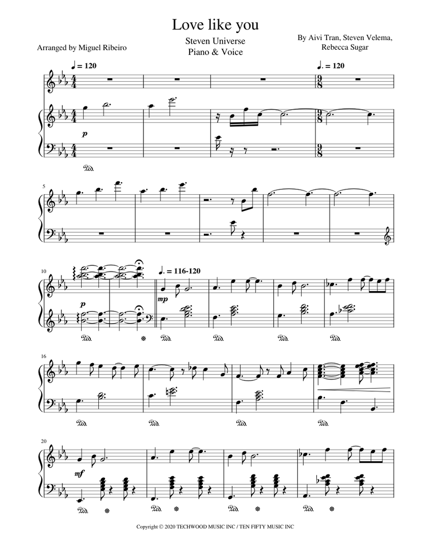 Love like you Steven Universe Extended Version (Piano & Voice) Sheet music for Piano