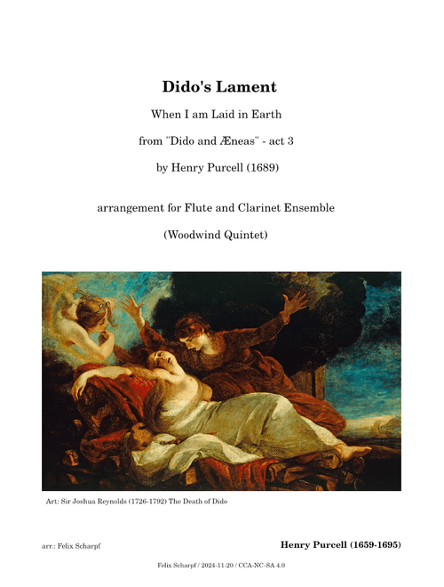Dido's Lament from Dido and Æneas - Henry Purcell - arr. for Flute and Clarinet Ensemble