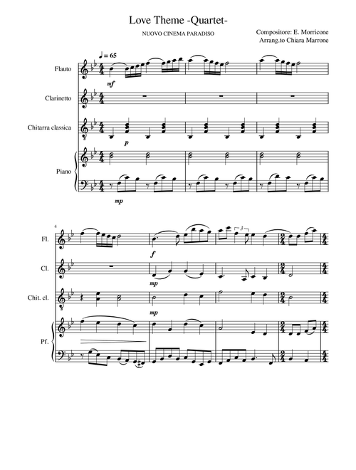 Love Theme (Arr. Chiara Marrone) - Andrea Morricone, Ennio Morricone (Small Ensemble)