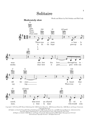 Play Official version of Solitaire Sheet Music by Carpenters for Piano ...