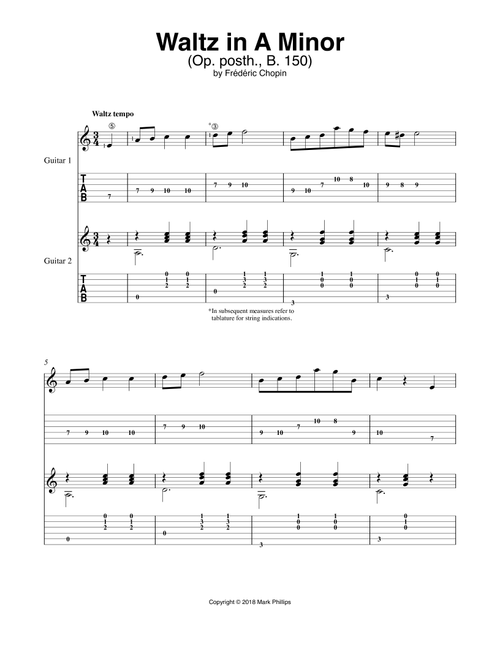 Waltz in A Minor (Op. posth., B. 150) (Arr. Mark Phillips) - Frédéric Chopin (Instrumental Duet)