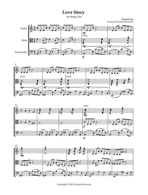 Love Story (Arr. Jakub Kotowski) - Francis Lai (String Ensemble)