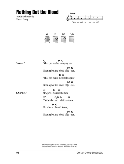 Nothing But The Blood - Robert Lowry (Guitar Chords-Lyrics)