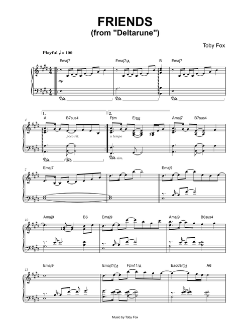 Friends (from Deltarune) - Toby Fox (Piano)