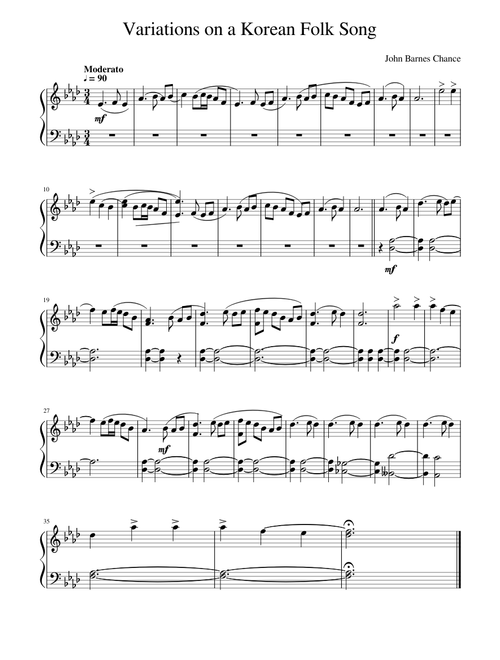 Variations on a Korean Folk Song