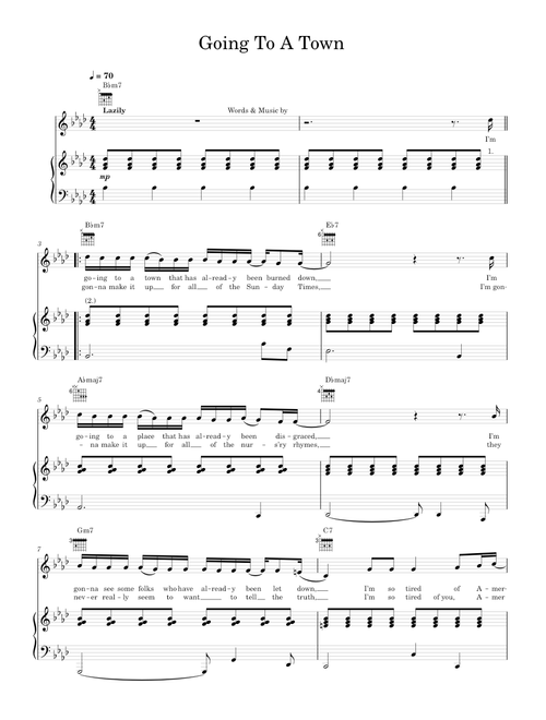 Going to a town - Rufus Wainwright (Piano-Voice-Guitar)